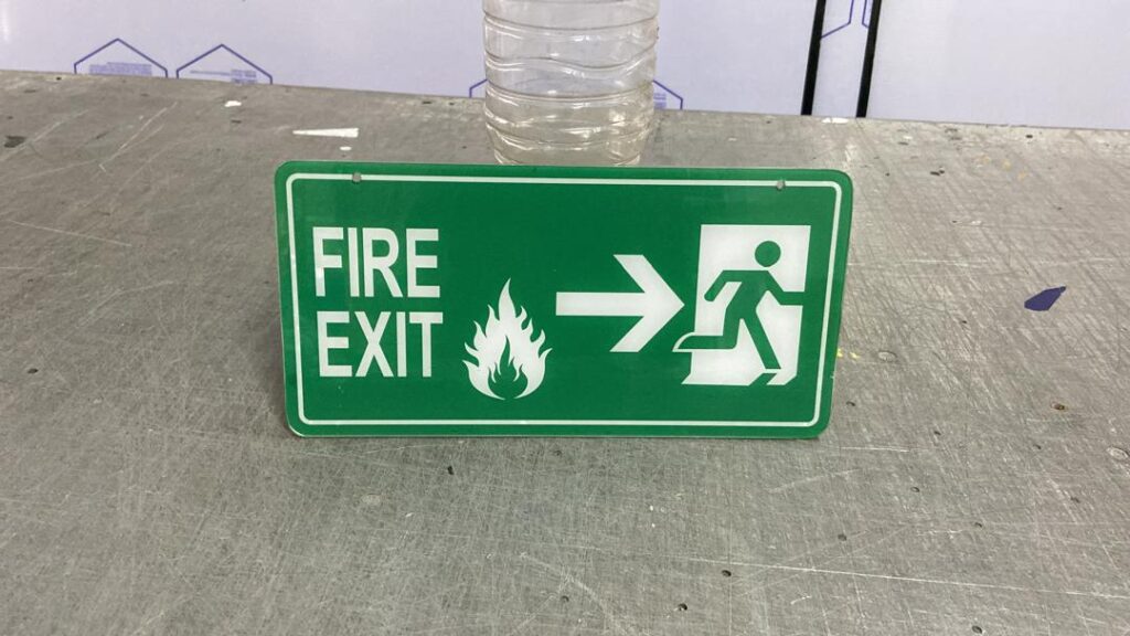 Fire Exit Signage using Aluminium